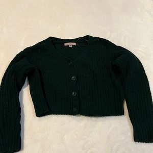 Fashion Nova (Love Tree) cropped hunter green sweater
